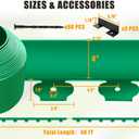 Landscape Edging Border - 40FT 4IN Tall Edging for Landscaping with 60 Stakes, 0.15" Thick No Dig Lawn Edging for Garden Border, Flexible Flower Bed Edging Borders for Yard, Terrace Board (GREEN)