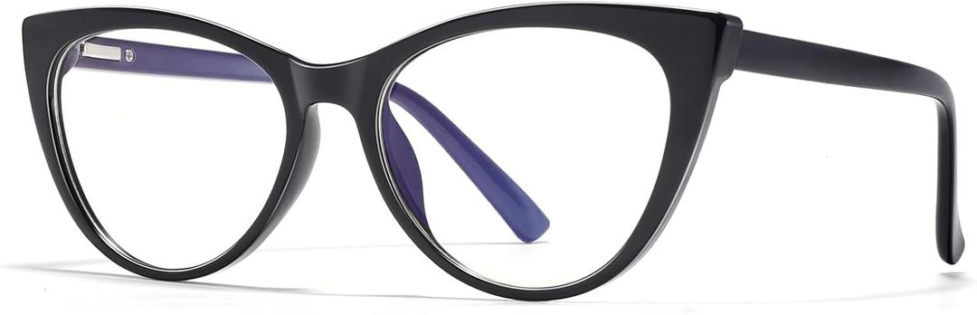 Cat Eye Blue Light Blocking Glasses for Women Retro 90s Frame Glasses Computer TV Eyeglasses Anti Eyestrain (Black)