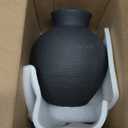 Ceramic Flower Vase Home Decor, 7.4 in Farmhouse Table Vases Retro Vintage Living Room Kitchen Bedroom Decoration Pottery Decorative Vases for Flowers House Shelf Office Desk Dining Entryway, Black