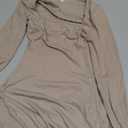 REORIA Womens Basic Sexy Square Neck Long Sleeve Soft Lounge Long Dress Fall Casual Ribbed Bodycon Maxi Dresses (Small, Khaki)