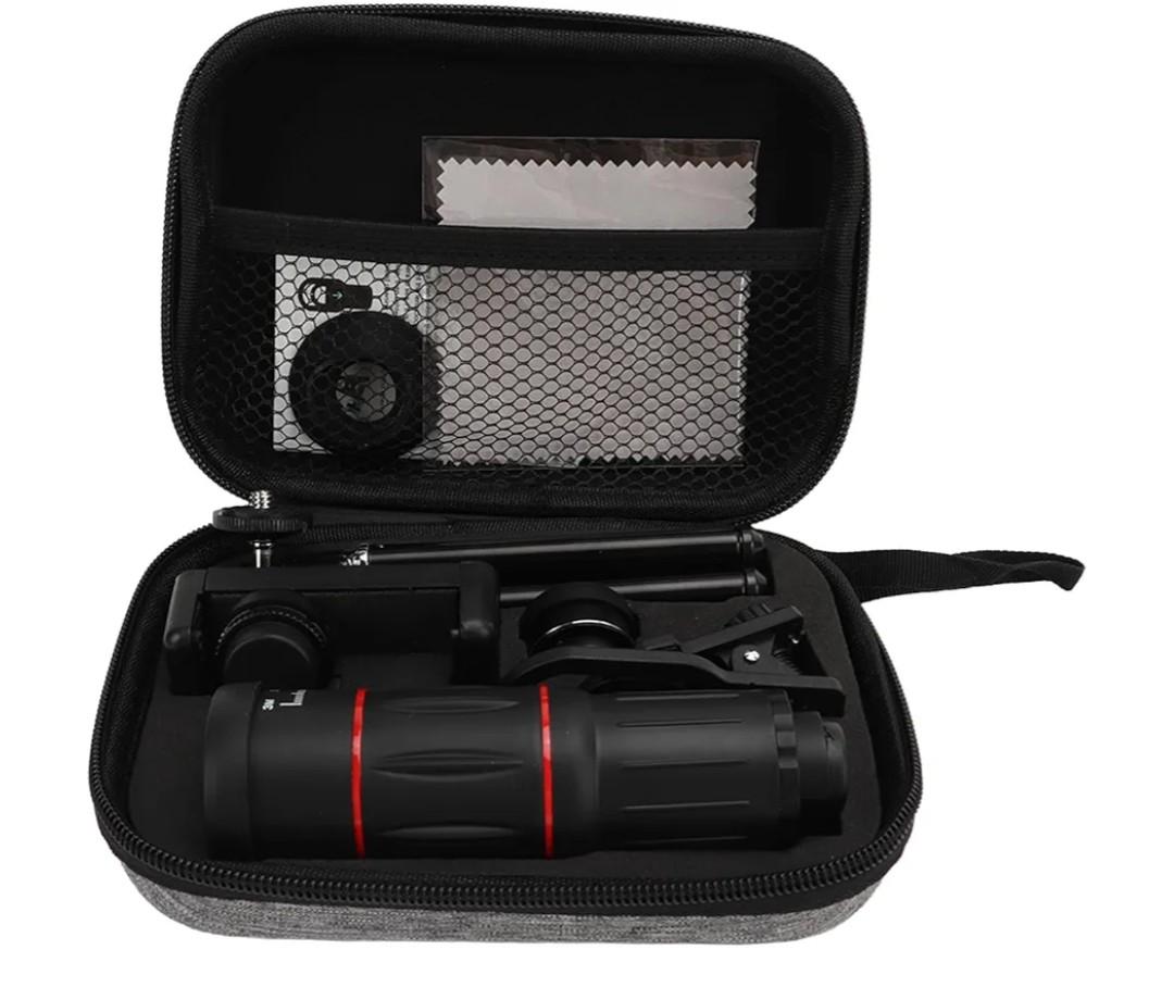 28x HD Phone Telephoto Lens, Cell Phone Camera Lens Kit, 198 Degree Wide Angle Fisheye Lens with Tripod and Macro Lens, Photography Accessories for Smartphones