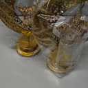 Glooglitter 2 Pcs Moon Crescent Ramadan Table Lamp Decorations Battery Operated Ramadan Lights Eid Mubarak Moon Decorations Gold Crescent Lamp Nightlights Eid Gifts for Home, Bedroom, Living Room