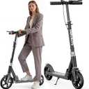 TaroKitc Kick Scooter for Kids 8-12, Teens & Adults | 240 LBS Max Load, Hand Brake & Bell, Lightweight, Foldable 8-Inch Big Wheel Scooter with 4 Adjustable Height Levels | Park Rides & Commuting
