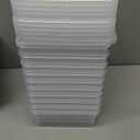 Citylife 1.3 QT 10 Pack Small Storage Bins Plastic Storage Container Stackable Box with Lids for Organizing, Clear White