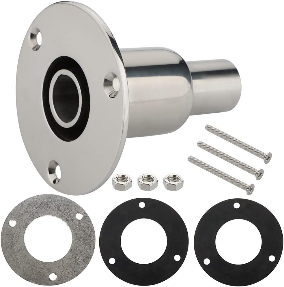 Stainless Steel 316 Straight Thru Hull Exhaust Skin, Fitting 24mm Tube Pipe Socket Hardware, for Diesel Parking Heaters