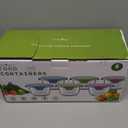 16oz Glass Meal Prep Containers with Lids, Airtight 2 Cup Glass Food Storage Containers Set, Heat-Resistant BPA-Free Container for Soup, Leftovers, Microwave, Oven, Dishwasher & Freezer Safe (6 Packs) (Multicolor)