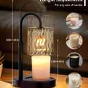 Candle Warmer Lamp Electric Timer: Dimmable Candles Warming Lamps - Height Adjustable Burner Jar - No Flame Scented Melts Wax - All Candle Jars Home Decor Table Light