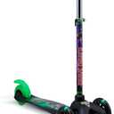 Self Balancing Kick Scooter with Light Up Wheels, Extra Wide Deck, 3 Wheel Platform, Foot Activated Brake, 75 lbs Limit, Kids & Toddlers Girls or Boys, for Ages 3 and Up
