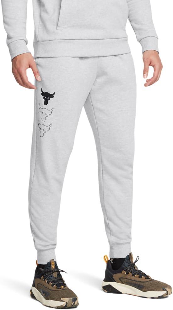 Under Armour Men's Project Rock Rival Fleece Joggers (Gray, L)