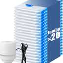 20 Jumbo Vacuum Storage Bags with Electric Pump, Vacuum Seal Bags for Clothing Space Saver Compression Storage Bag Large for Clothing Travel Comforters Blankets Pillows Bedding Duvets Clothes (Blue)