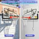 54.5" Wall Mounted Basketball Hoop ，Shatterproof PC Backboard Basketball Goal with Adjustable Height for Garage, Indoor & Outdoor Use