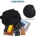 NOTAG Casual Backpack Purse for Women Shoulder Bag Waterproof Nylon Anti-theft Large Purse Shoulder Hobo Bags Travel Work (Black-S) (Black)