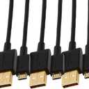 Amazon Basics 3-Pack USB-A to Micro USB Charging Cable, 480Mbps Transfer Speed, Gold-Plated Plugs, USB 2.0, 3 Foot, Black