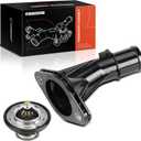 A-Premium Engine Coolant Thermostat Housing Assembly Compatible with Hyundai Elantra 2011-2016, Elantra Coupe 2013-2014, Elantra GT 2013-2017, Accent, Veloster & Kia Forte, Forte Koup, Forte5, Rio