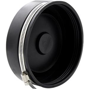 ZM Flexible PVC Pipe Cap with Stainless Steel Clamp, 1.9" Inner Diameter for 1-1/2" Nominal Pipe, Black (6-Inch)