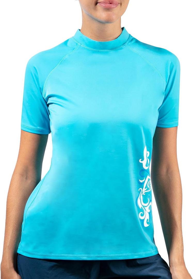 Kanu Surf Women's Breeze UPF 50+ Short Sleeved Active Rashguard & Workout Top (Large)