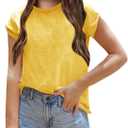 Girl's Short Sleeve Tee Summer Crewneck T-Shirt Casual Loose Fit Basic Shirts (Pink)