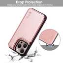 Arae Compatible for iPhone 15 Pro Max Case with Card Holder - Wallet Case with PU Leather Card Pockets Back Flip Cover for iPhone 15 Pro Max 6.7 inch - Rose Gold