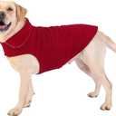 Fleece Dog Coat Winter Pet Jacket Reflective for Cold Weather for Large Medium Small Dogs(Red,M) (M:chest girth 17.3-20.4",body 14")