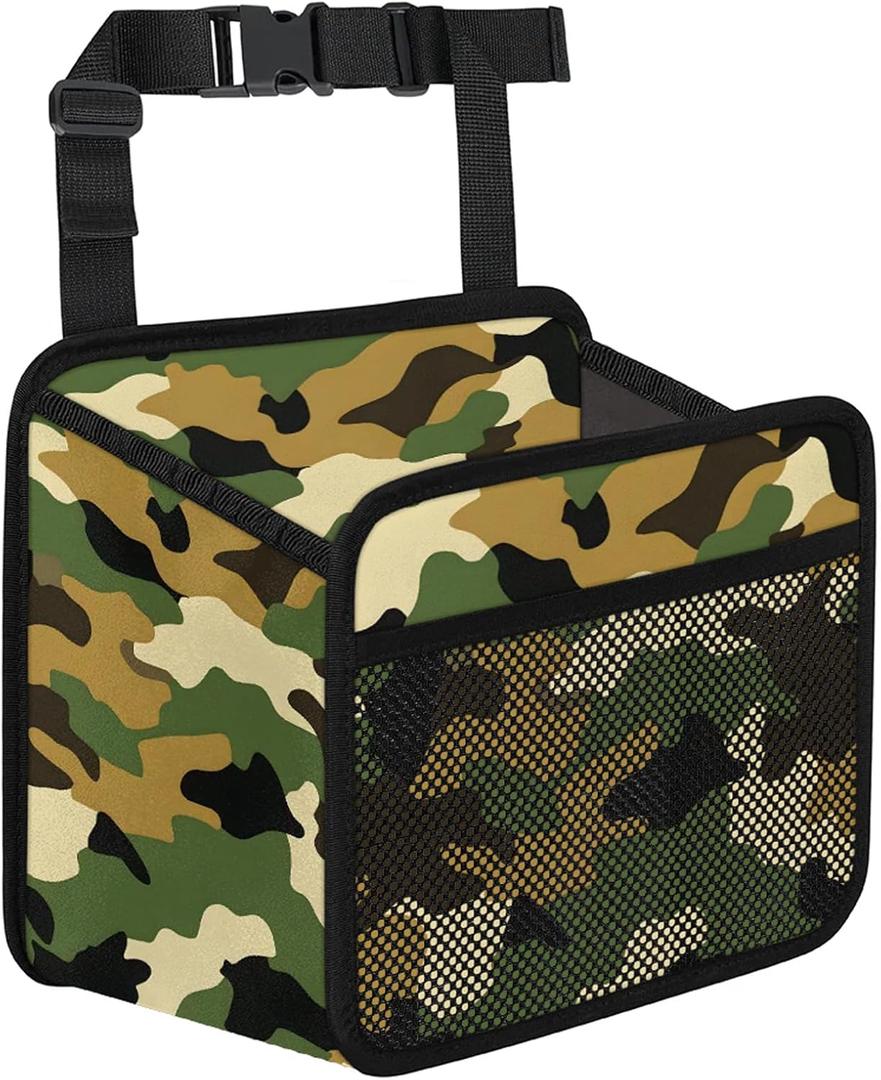 Camouflage Car Seat Organizer for Men, Waterproof Backseat Storage Bag with Multi-Pockets, Heavy-Duty Tactical Gear for Truck SUV Off-Road Travel Accessories