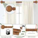 2 Pack Wood Curtain Rods for Windows 28 to 48 Inch,1 Inch Wood Grain Ball Adjustable Curtain Rod,Boho Heavy Duty Curtain Rods,Farmhouse Rustic Window Curtains Rods,Brown Drapery Rods Set 18-45"