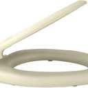 Soft Elongated Vinyl Toilet Seat, Bone - 19 Inch Soft Vinyl Cover with Comfort Foam Cushioning - Fits All Elongated Size Fixtures - Easy to Install Fantasia by Achim Home Decor, Bone