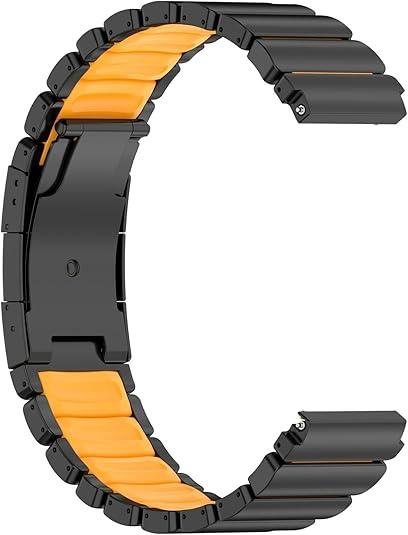 Titanium Silicone Strap For Huawei GT 6 Pro 46mm GT6 GT5 Band Wristband For Huawei Watch 5 4 3/Ultimate 2 Bracelet (Black,Orange)