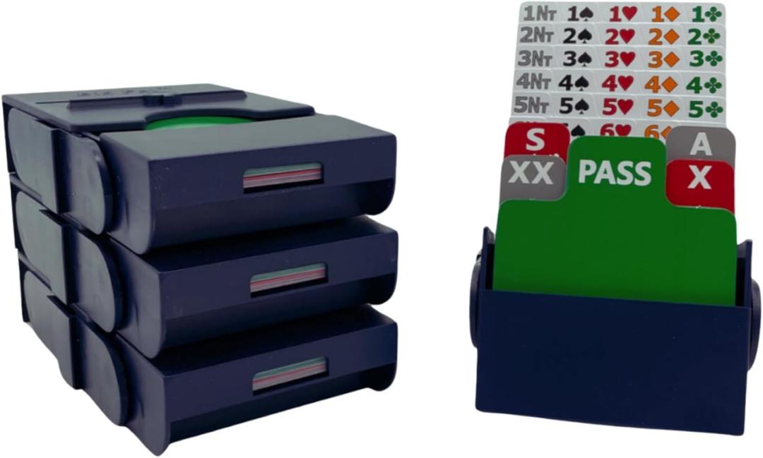 Baron Barclay Bid Pal – Bridge Bidding Devices for The Card Game Bridge – Set of 4 (Blue), 5.75" x 3" x 1.25"