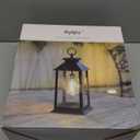 2 Pack Hanging Solar Lanterns Glass Solar Lights Outdoor Waterproof Upgraded Solar and AAA Battery Powered, for Outside Porch, Patio and Indoor Tables, Mantelpiece