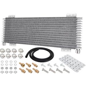 40k Transmission Oil Cooler LPD47391, Heavy Duty 40,000 GVW Max, Low Pressure Drop, Compatible with Tru-Cool,Includes Mounting Hardware-Ideal for Heavy Vehicles,40,000 GVW transmission cooler (Silver)