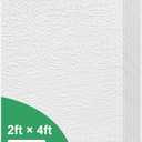 2ft x 4ft Stippled Popcorn Texture PVC Drop Ceiling Tiles – Fire-Rated, Waterproof & Washable, Easy Lay-in for 15/16" Grid, Hides Imperfections, 80 Sq.Ft, 10-Pack, 2x4