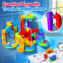 Goody King Electric Train Set for Kids, 3D Stem Electric Train Set with Train and Traffic Signs, 3D Racing Track Sets for Kids, 3+ Years Old Boys & Girls Birthday