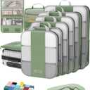 10 Set Compression Packing Cubes for Travel Essentials,Compressible Expandable Packing Cubes for Suitcase,OlarHike Luggage Organizer Bags for Travel,Handy Helper for Organizing Clothes(Matcha Green)