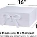 OEMVALATY White Gift Box,16x16x6 Inches Gift Boxes with Lids for Presents with Magnetic Closure and Ribbon for Wedding,Storage,Birthday, 1 count
