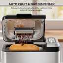 Neretva 3.3LB &15-in-1 Bread Maker Dual Heaters with Auto Nut Dispenser