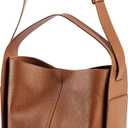 Large Genuine Leather Hobo Work Bag with Organizer Insert