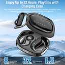 Wireless Earbuds, Bluetooth 5.4 Headphones wiht HiFi Stereo, 32H Playback Open Ear Earbuds with ENC Mic, IPX7 Waterproof Sport Earbuds with Ear Hooks for Laptop Pad Android/iOS Phones Sports Workout