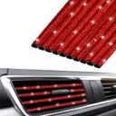 INSAUTO Bling Car Accessories for Women, Bling Car Vent Outlet Trim,10pcs Diamond Car Air Conditioner Decoration Strips(Red)