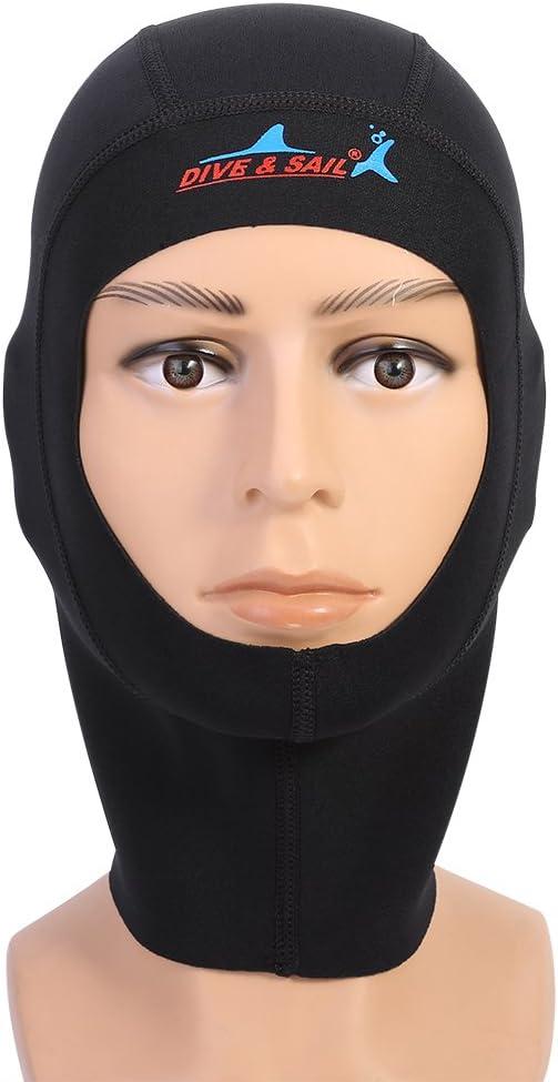 1/3Mm Bib Hood Diving Neoprene Scuba Snorkeling Wetsuit Hood Surf Divers Hat for Men Women (S(1Millimeter)) Scuba Hood Diving Hood