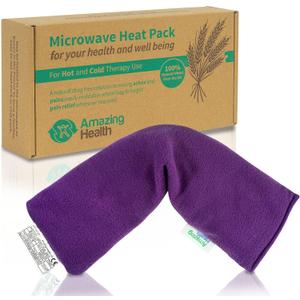 Microwavable Heating Pad for Neck, Back & Shoulders - Heating Bean Bag Microwavable Pillow - Cleaned Wheat & Lavender Aromatherapy Heating Pad Wrap - Amazing Health, Purple