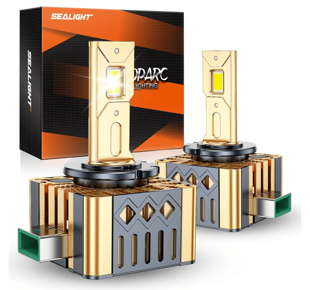 SEALIGHT D3S Bulbs, 6500K Cool White 45000 LM 10X Brightness HID Bulbs, 0.01S Instant Start 1:1 D3S Original HID Replacement 66340 42403 42302 Plug and Play Pack of 2