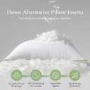 Ashler Home Deco Synthetic Down Pillow Inserts, 20x20 Down Alternative Throw Pillows Insert Sleeping Pillows with 100% Cotton Cover Decorative Pillow Stuffer for Sofa, Couch Bed(Set of 2, White)