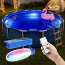 APONUO 4 Pack Solar Pool Lights, Pool Solar Lights for Above Ground Pools with Remote, IP68 Waterproof, RGB Color Changing Solar Powered Pools Light for Pond, Fountain,Yard (Blue)