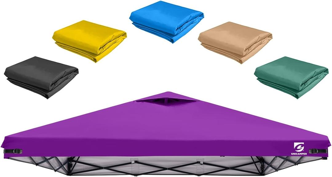 10x10 Pop Up Canopy Replacement Top Cover with Air Vent for Straight Leg Canopy Tent, Waterproof for Outdoor Garden Patio Camping Sun Shade (Purple)