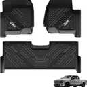 3W Floor Mats Fit for Ford F250 F350 F450 F550 2017-2024 2025 Super Duty Crew Cab Bucket Seat with Under Seat Storage, All Weather TPE Custom Fit F 250 Floor Liner(Not for Vinyl Floor), Upgraded