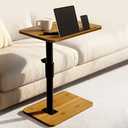 Couch Tray Table Adjustable Height/360 Swivel TV End Desk Sofa Armrest Side C Shaped Tables for Bed Stand Recliner Bedside Small Spaces, Living Room Bedroom, Portable Dining Desk for Coffee Eating