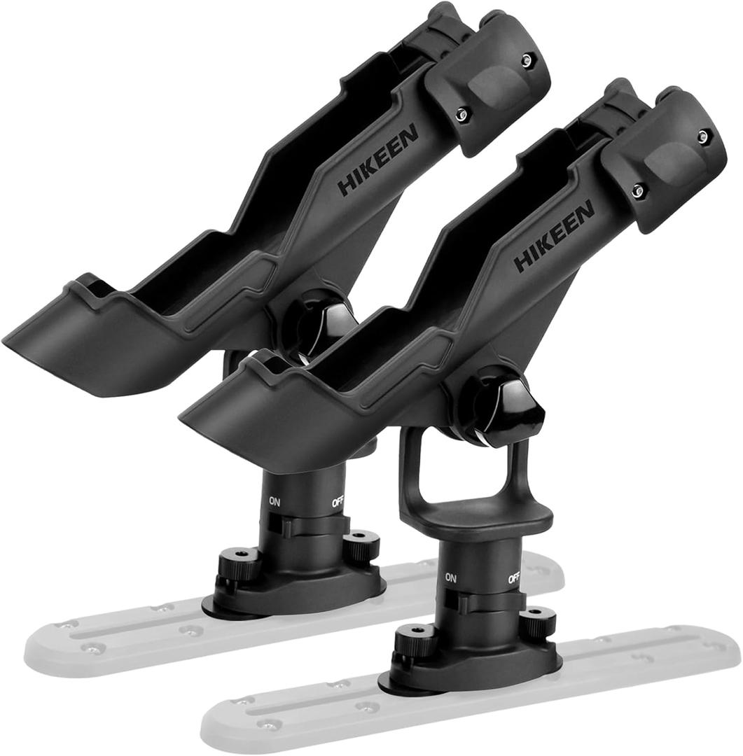 Kayak Fishing Rod Holder, Fishing Boat Rod Holder for Track Mount / Deck Mount, Fishing Rod Holders for Boat, 360 Degree Adjustable Fishing Pole Holders