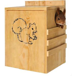 Squirrel House for Outside - Large Squirrel House, Squirrel Nesting Box, Squirrel Boxes for Outside, Chipmunk Houses