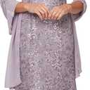 Alex Evenings Women's Long Sleeveless Dress with Shawl, Wisteria, 12