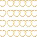 UNICRAFTALE About 40 Pcs Real 18K Gold Plated Hollow Heart Linking Rings Valentine's Day Stainless Steel Heart Frame Charms Love Links Connectors Metal Linking Rings for DIY Jewelry Making (10.5mm Long)